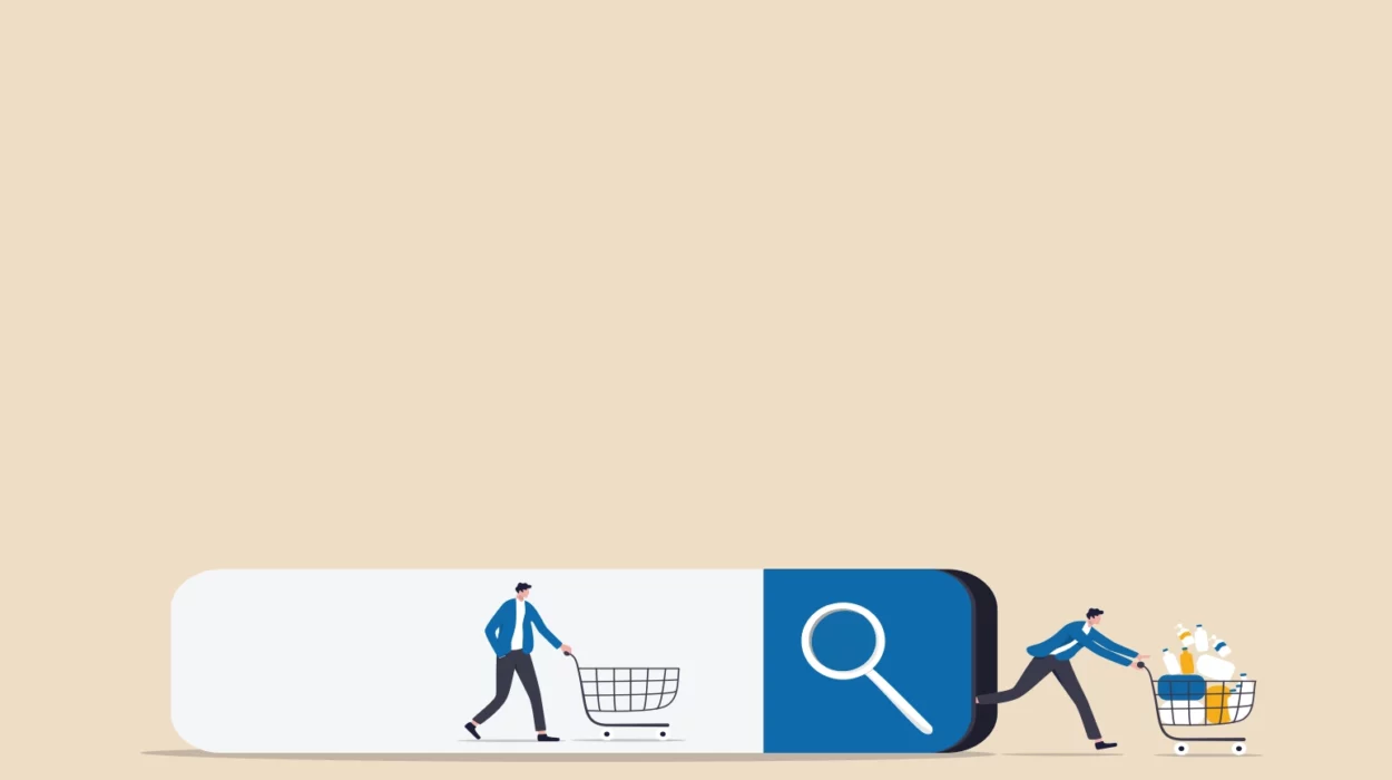 customer search online and a buy from website